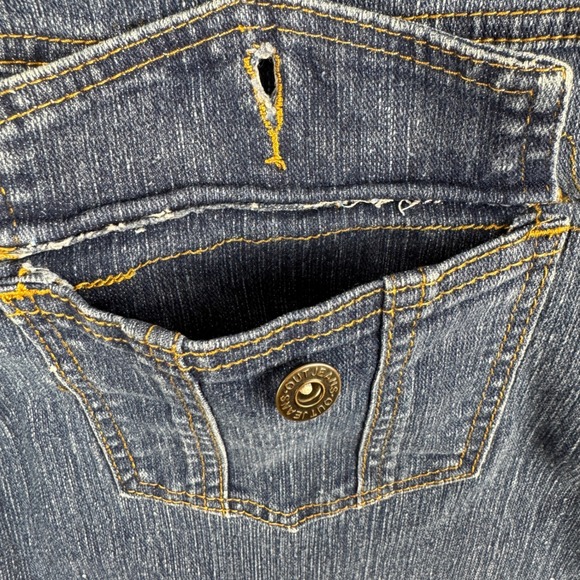 Y2K Out Women's Denim Jeans Midi Blue A-Line Stretch Skirt With Pockets‎ Size 10 - Picture 12 of 13